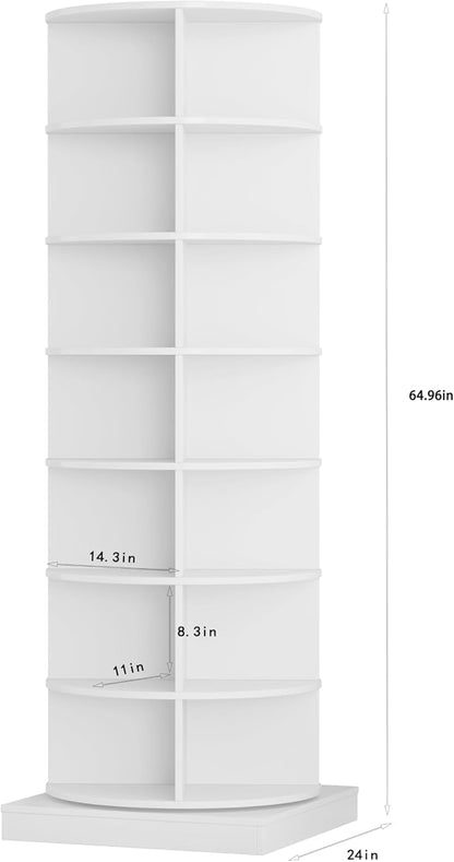 6 Tier / 7 Tier Rotating Shoe Rack Tower, Modern Free Standing 360° Revolving - Image 2