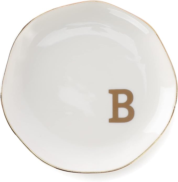 Initials Ring Dish Jewery Tray by VINCOMIC