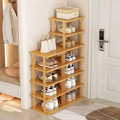 Bamboo Shoe Rack 12 Tier- Vertical Shoe Rack - Image 3