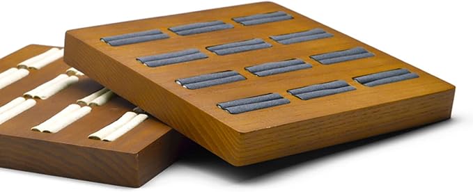 12 Grids Solid Wood Jewelry Organizer Rings Tray Jewelry Rings Showcase Display - Image 4