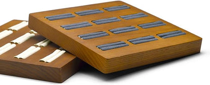 12 Grids Solid Wood Jewelry Organizer Rings Tray Jewelry Rings Showcase Display - Image 4