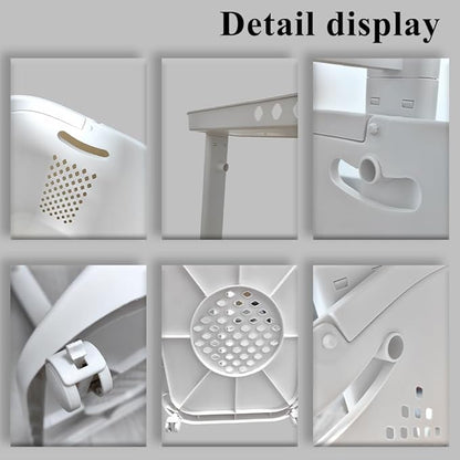 Laundry Basket with Wheels Plastic, 2 Tier, 40L+32L Large Capacity, Storage - Image 2