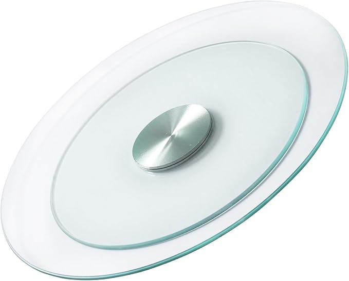 VEVOR 20 in Glass Lazy Susan Turntable, 360° Rotation Round Clear Tabletop by VEVOR