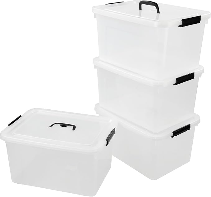 4-Pack 17.5 Quart Clear Storage Box, Plastic Storage Bins - Image 9