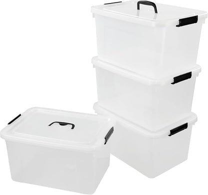 4-Pack 17.5 Quart Clear Storage Box, Plastic Storage Bins - Image 9