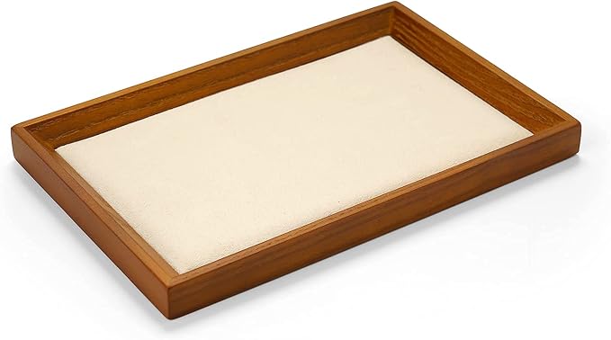Oirlv Solid Wood Small Jewelry Tray Trade Showcase Countertop Jewelry Display - Image 2