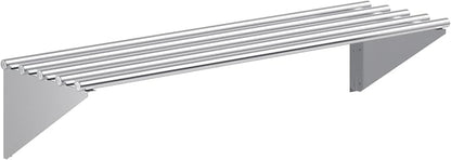 AmGood 14 in. x 48 in. NSF Stainless Steel Tubular Wall Shelf | Heavy-Duty by AmGood