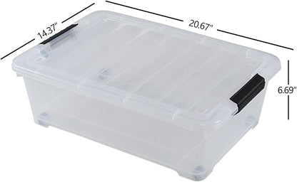 Xyskin 4 Packs 20 Quart Plastic Under Bed Storage Box, Winter Clothing - Image 2