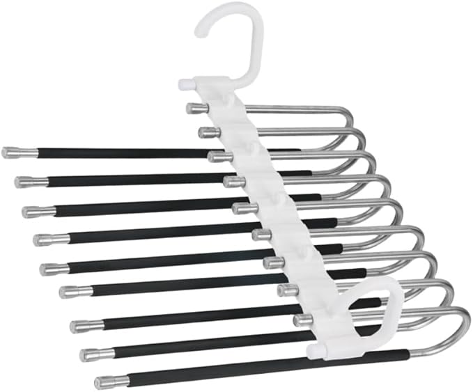 2Pack 9 Layers Foldable Pants Hangers Space Saving Trouser Hanger - Image 2