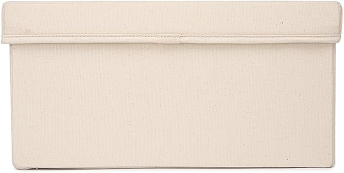 Foldable Storage Bins with Lids Cotton Canvas Rectangular Storage Box Ideal - Image 8