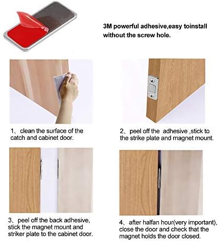 Mousike Magnetic Door Catch Ultra Thin Cabinet Magnets Stainless Steel Drawer - Image 5
