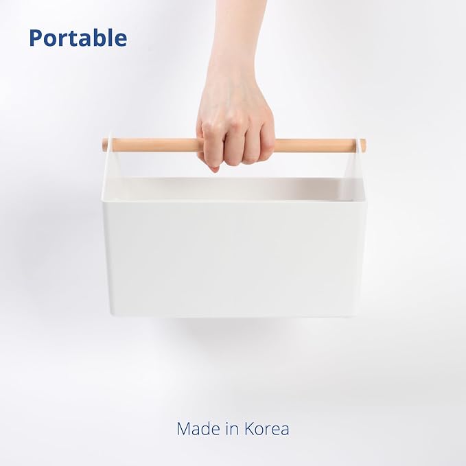 BLUE GINKGO Medium Storage Basket – Plastic Caddy - Image 5