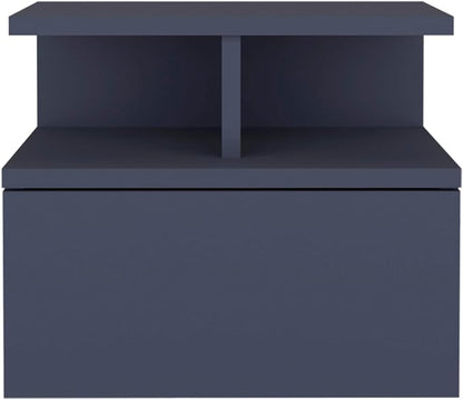 Floating Nightstand, 1 Drawer, Open Shelf, Wall Mounted Design - Image 8