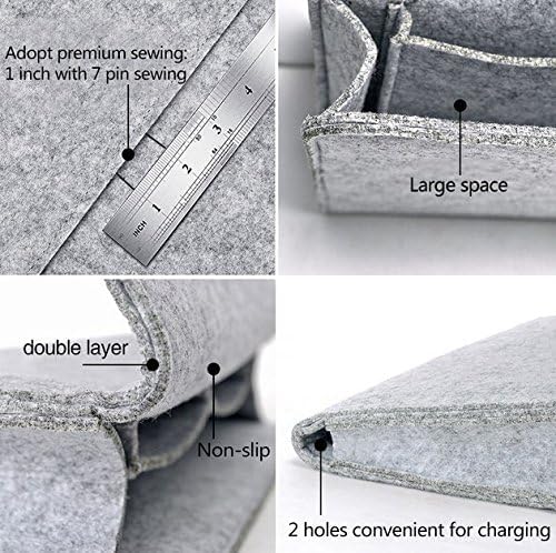 Fengtaike Useful Multi Grey Bed Storage Pockets Felt Bedside Hanging Storage - Image 7