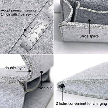 Fengtaike Useful Multi Grey Bed Storage Pockets Felt Bedside Hanging Storage - Image 7