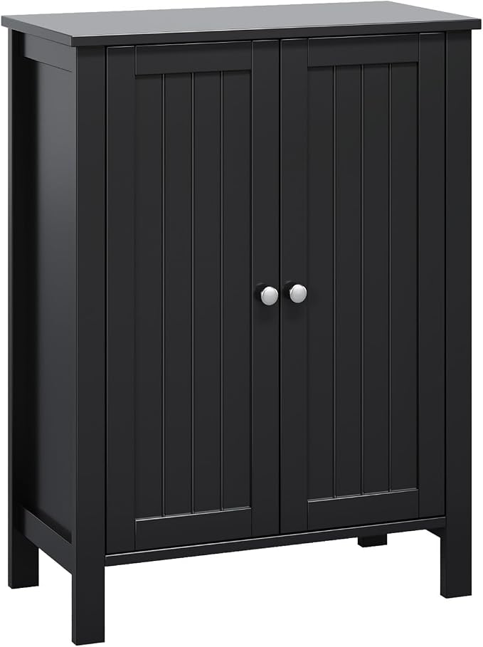 Bonnlo Free Standing Bathroom Cabinet, Modern Black Storage Cabinet by Bonnlo