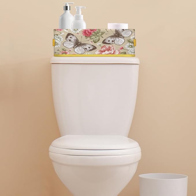Flowering Butterfly Plants Bathroom Storage Basket, Foldable - Image 7