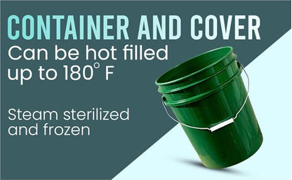 House Naturals 5 Gallon Food Grade BPA Free Container Dark Green Bucket - Image 3