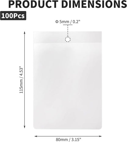 100 Pcs Clear Plastic Labels Tag Holders 8x11.5 cm Waterproof Hang Tags - Image 2