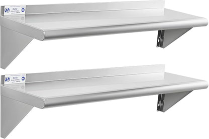 Hally Stainless Steel Shelf Wall Mounted Metal Shelf Wall Shelf 10 x 36 NSF by HallySinksTablesH