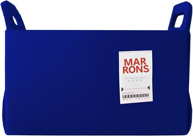 Collapsible Felt BLUE Storage Bin Medium 11"x7.1"x7.1" – Foldable Basket by MARRONS