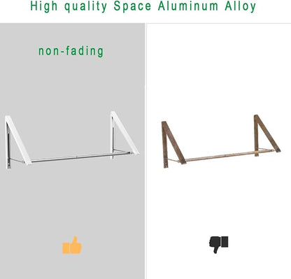 Laundry Room Drying Rack Wall Mounted Clothes Hanger Folding Wall Coat Racks - Image 4