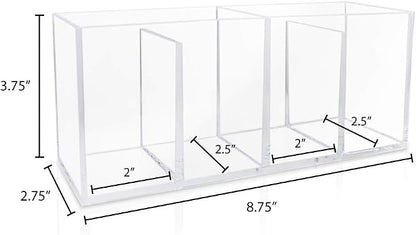 Isaac Jacobs 4-Compartment Clear Acrylic Organizer- Makeup Brush Holder- - Image 4