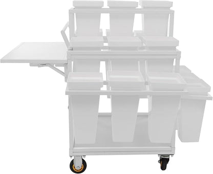 Flower Display Stand Cart With 18 Buckets Plant Rack Storage Organizer with - Image 7