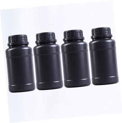 4pcs Black Plastic Chemical Bottles Hdpe Light-blocking Storage Containers - Image 7