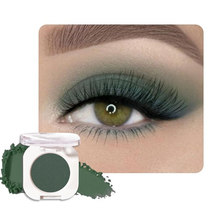 Green Single Matte Eyeshadow Makeup, Neutral Powde Eye Shadow by HHLTOH