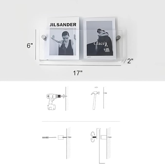 4-Pack 17" Acrylic Magazine Holder Vinyl Records Holder, Display Floating - Image 6