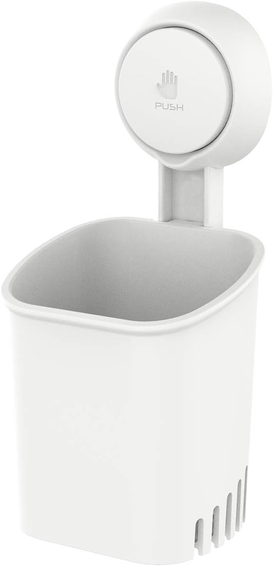 LEVERLOC Powerful Suction Cup Toothbrush Holder, Drill-Free Wall Shower Holder by LEVERLOC