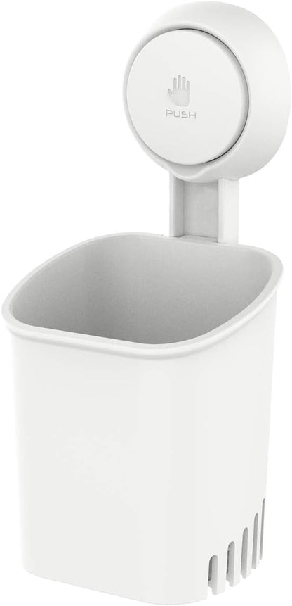 LEVERLOC Powerful Suction Cup Toothbrush Holder, Drill-Free Wall Shower Holder by LEVERLOC