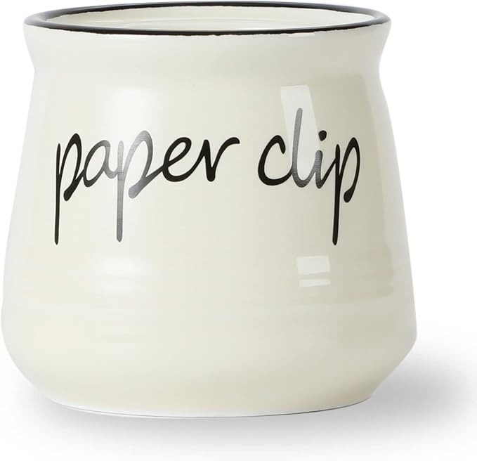 ONTUBE Farmhouse Paper Clip Holders, Ceramic Binder Clip Dispenser Organizer by ONTUBE