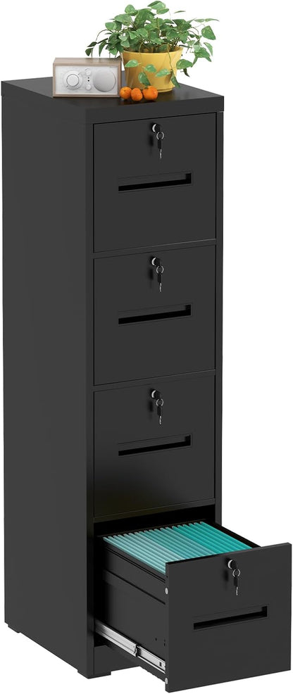 4 Drawer File Cabinet with 4 Lock, Metal Filing Cabinet, Heavy Duty Vertical by EKJOfficials