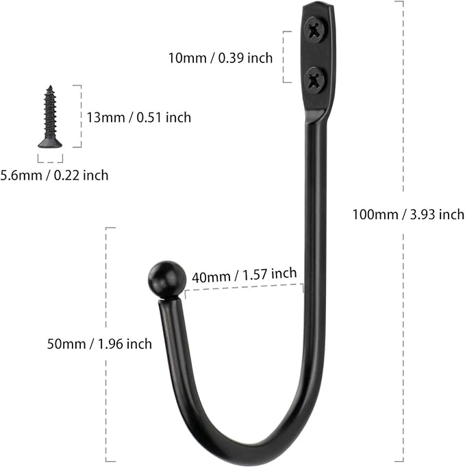 Small Single Coat Hooks Wall Mounted Wooden Entryway Key Hanger Coat Rack - Image 2