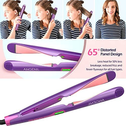 ANGENIL Professional Ion Flat Iron Curling Iron in One, Hair Straightener and - Image 8