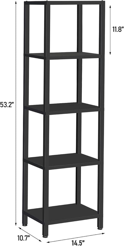 TUTOTAK Bookshelf, 5-Tier Tall Narrow Book Shelf - Image 2