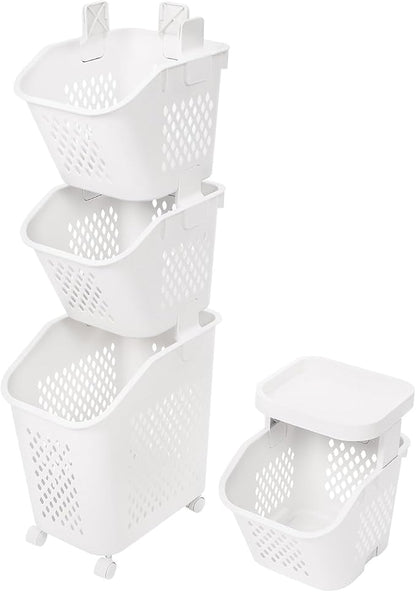 4-Tier Laundry Basket Holder, Utility Laundry Basket - Image 6