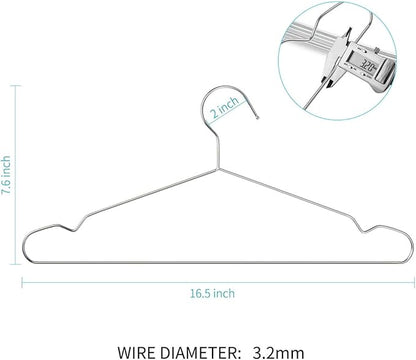 40-Pack Heavy-Duty Stainless Steel Hangers – 15lb Capacity, Rustproof Metal - Image 5