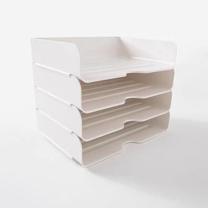 4 Tier Desk Organizer, Stackable Paper Tray Organizer - Image 6