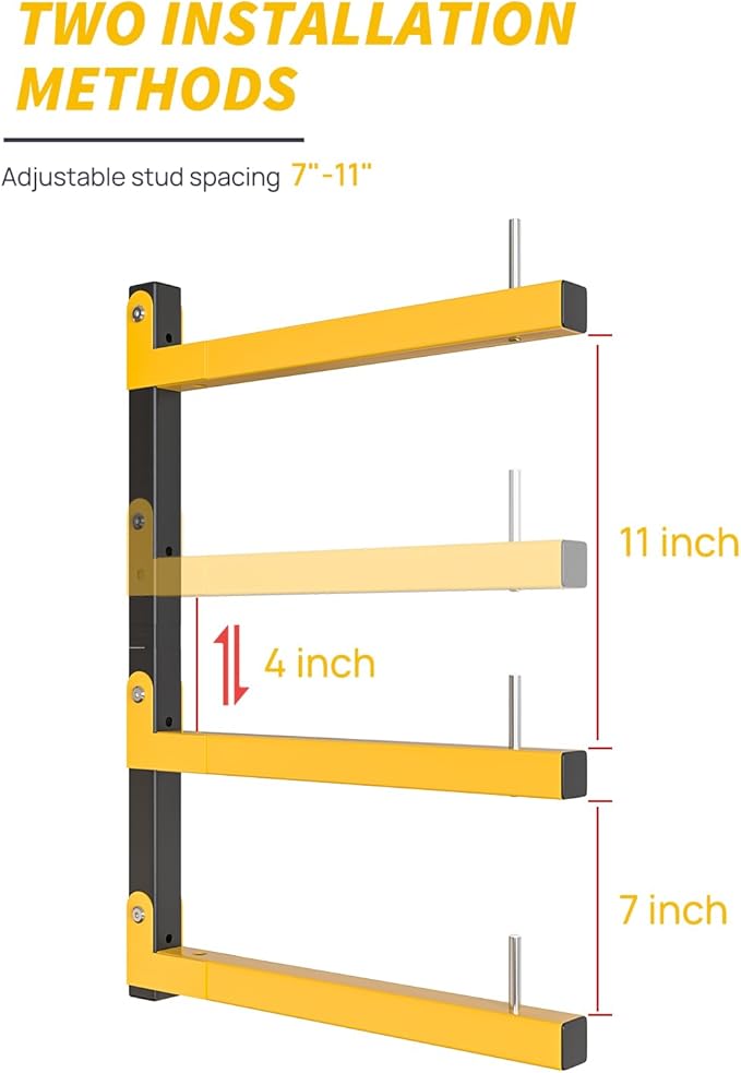 Lumber Rack Wall Mount Storage Racks Folding Wood Organizer Heavy Duty Shelf - Image 3