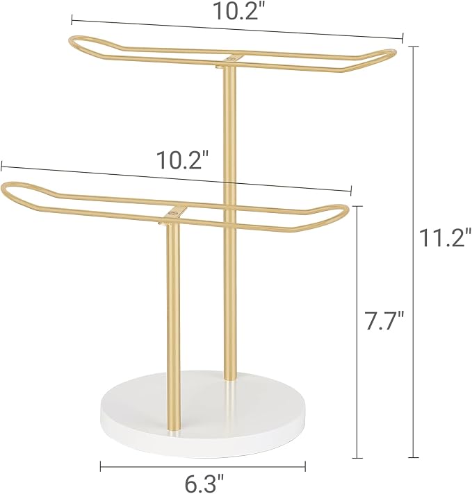 Dahey Headband Holder Organizer Metal 2-Tier Hair Hoop Display Stand Headband - Image 6