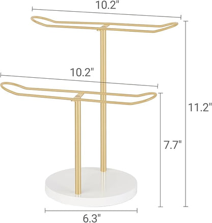 Dahey Headband Holder Organizer Metal 2-Tier Hair Hoop Display Stand Headband - Image 6
