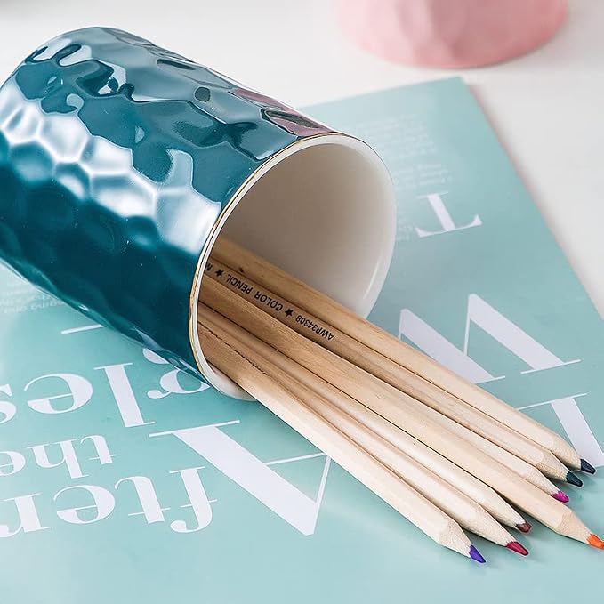 Ceramic Pen Holder Stand Cup Pencil Holder Organizer Makeup Brush Holders - Image 2