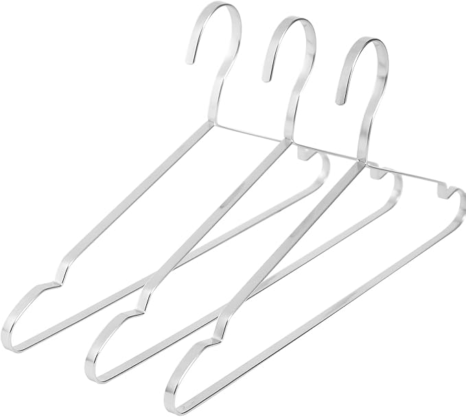 16.5" Heavy Duty Extra Wide Stainless Steel Coats Hangers, Strong Durable Metal - Image 7