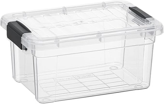 Superio Clear Storage Box with Lid, 1.85 Quart Plastic Container Bins by Superio