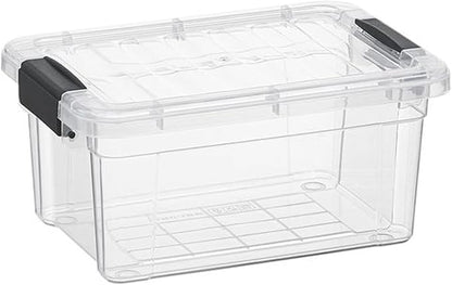 Superio Clear Storage Box with Lid, 1.85 Quart Plastic Container Bins by Superio