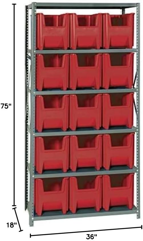 Quantum Storage Systems QSBU-600RD Solid Heavy Duty 6 Shelves 15 Giant Stack - Image 2