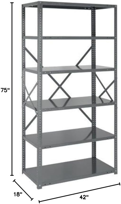 Quantum Storage Systems 75-1842-4 IRONMAN Solid Heavy Duty 4 Shelves 75" H x - Image 2